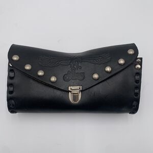 Leather Motorcycle Studded‎ Storage Pouch Eagle